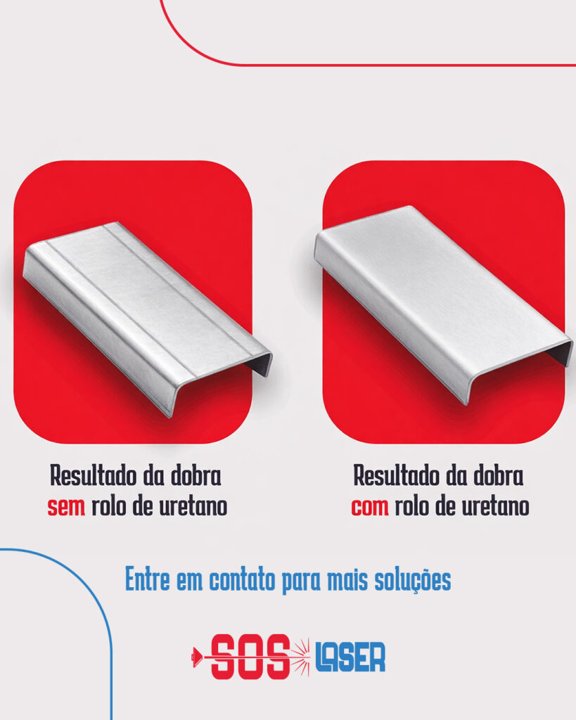 Antes e depois do uso do rolo de uretano